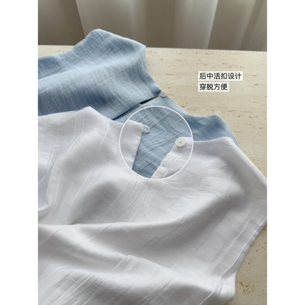 【F60363】夏季法式氣質天絲親膚顯瘦背心洋裝250512