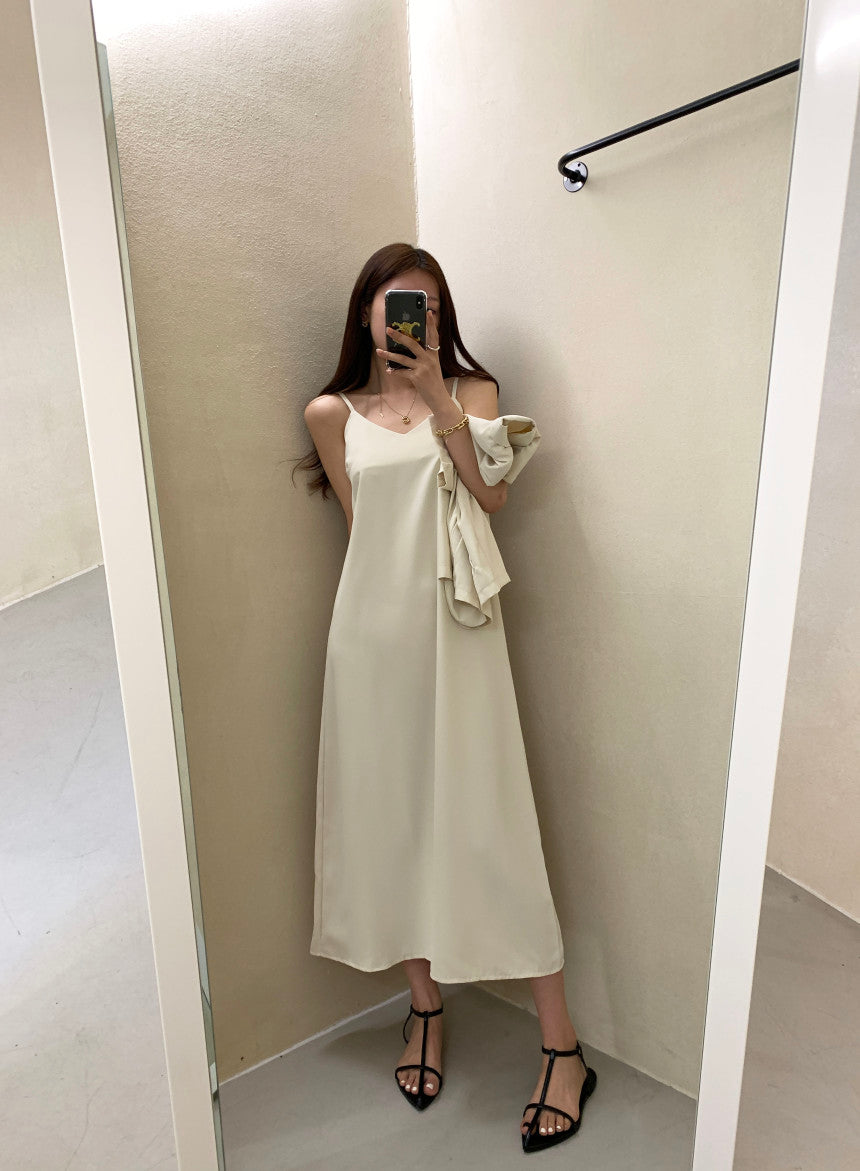 【F032263】韓國夏季簡約小眾外套上衣+吊帶洋裝250311