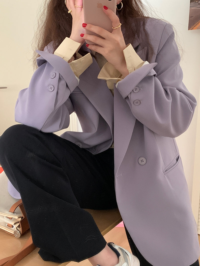 【F01220】早春漂亮設計款寬鬆輪廓OVERSIZE休閒西裝外套250113