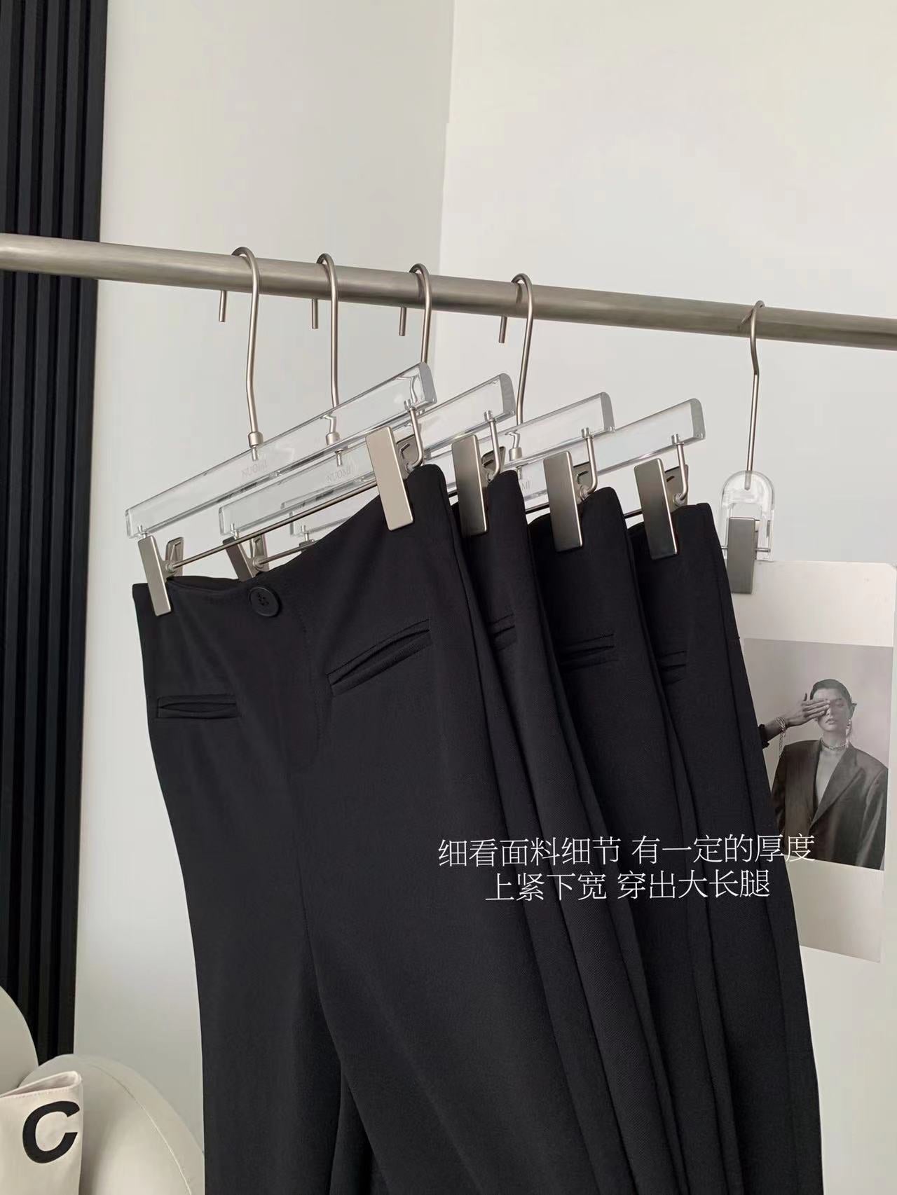 【F60172】實拍S~XL早春超顯瘦高腰黑色微喇叭褲/加絨款(微彈,後開隱形拉鍊)250218