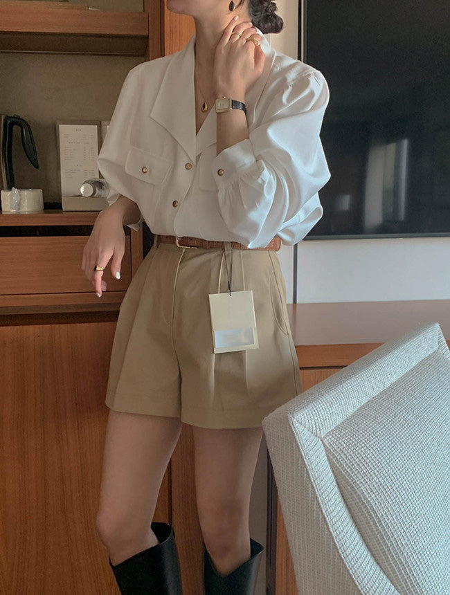 【F01215】春秋新款法式復古氣質優雅襯衫250113