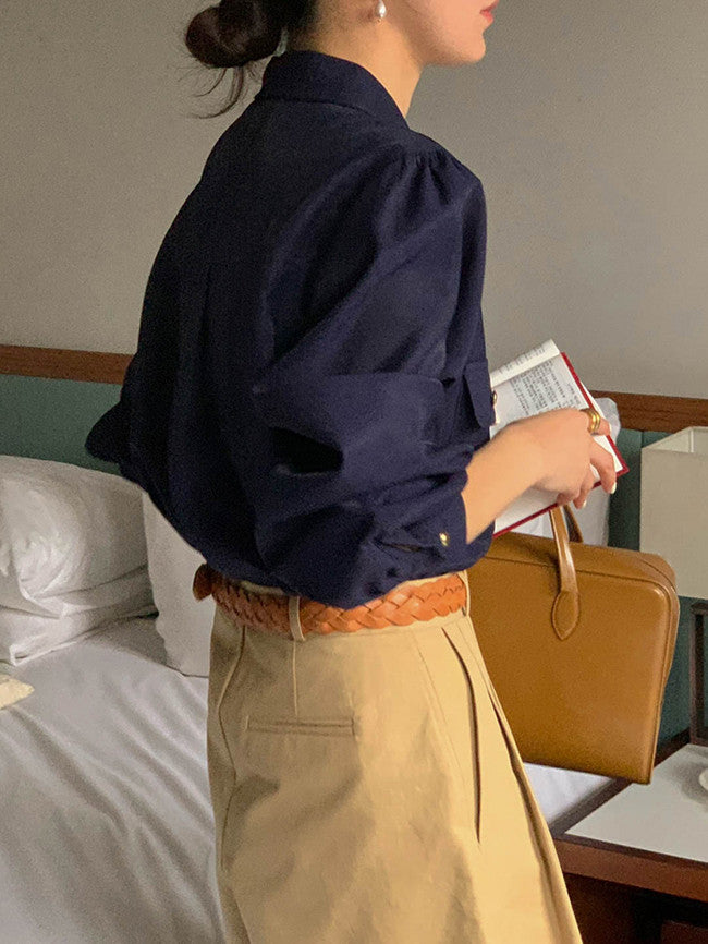 【F01215】春秋新款法式復古氣質優雅襯衫250113