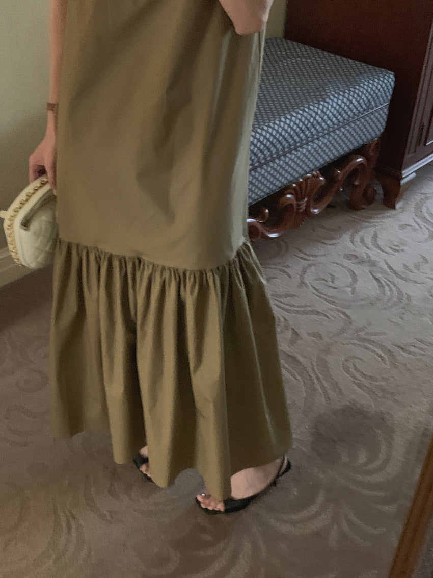 【F60321】實拍法式優雅復古寬鬆露背洋裝250408
