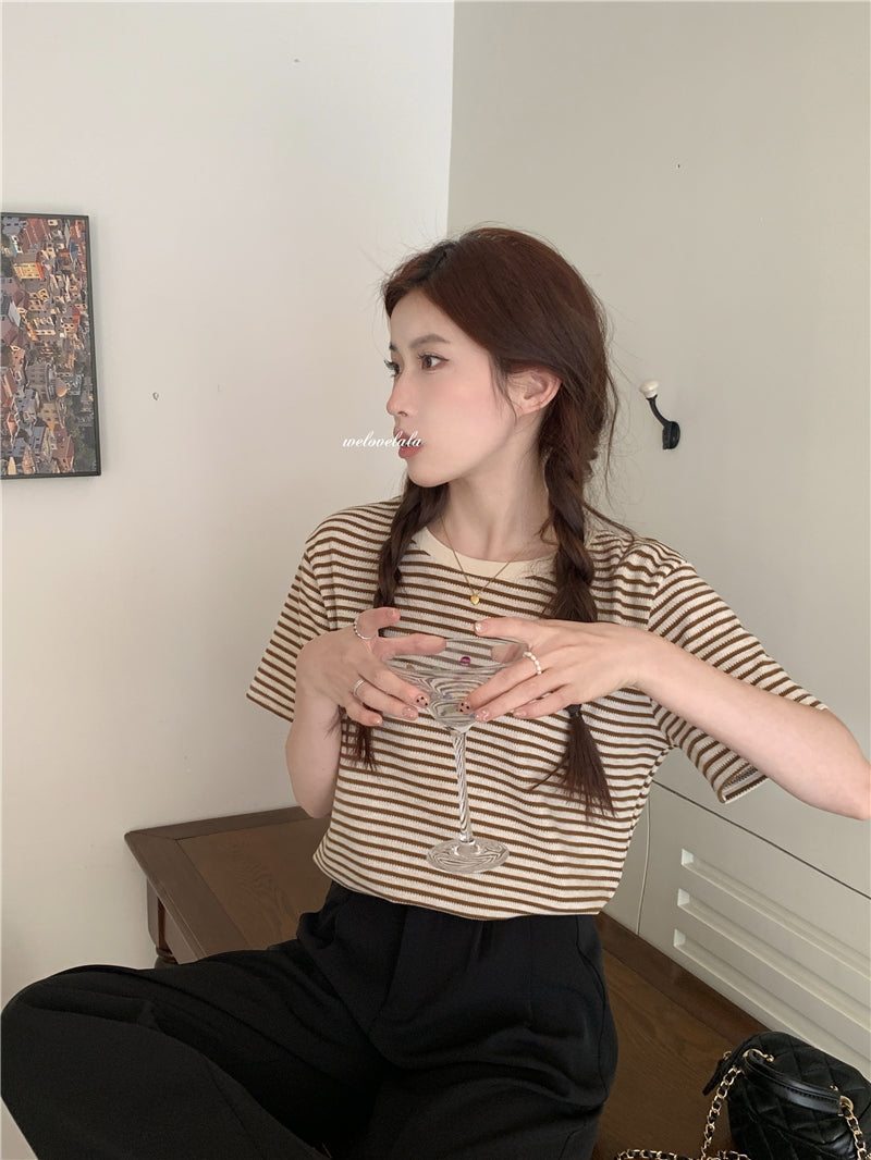 【F60339】實拍夏天舒適華夫格T恤250408