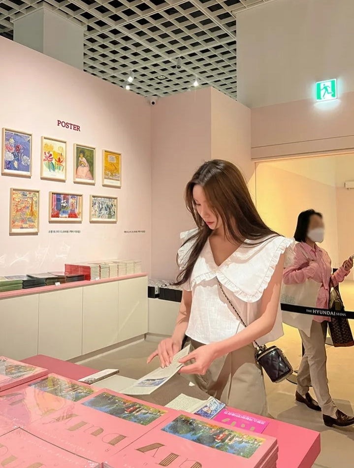 【F60478】韓版夏季甜美簡約娃娃領上衣250616