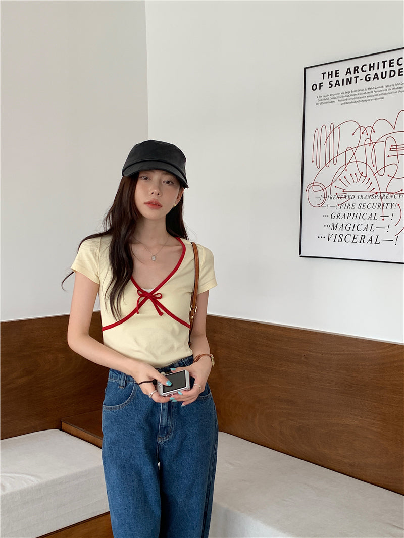 【F034268】實拍法式風格彈性針織衫250325
