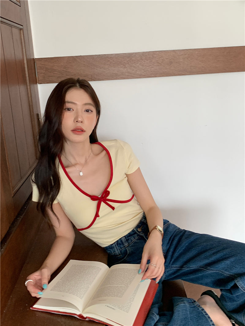 【F034268】實拍法式風格彈性針織衫250325