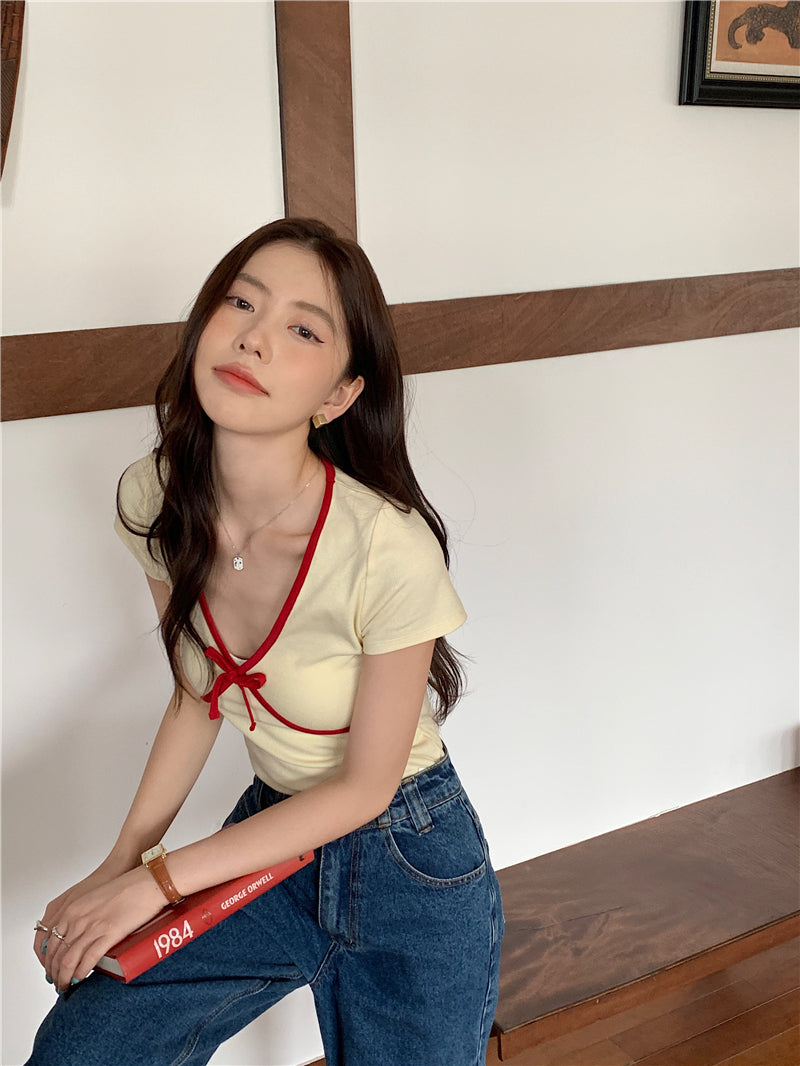 【F034268】實拍法式風格彈性針織衫250325