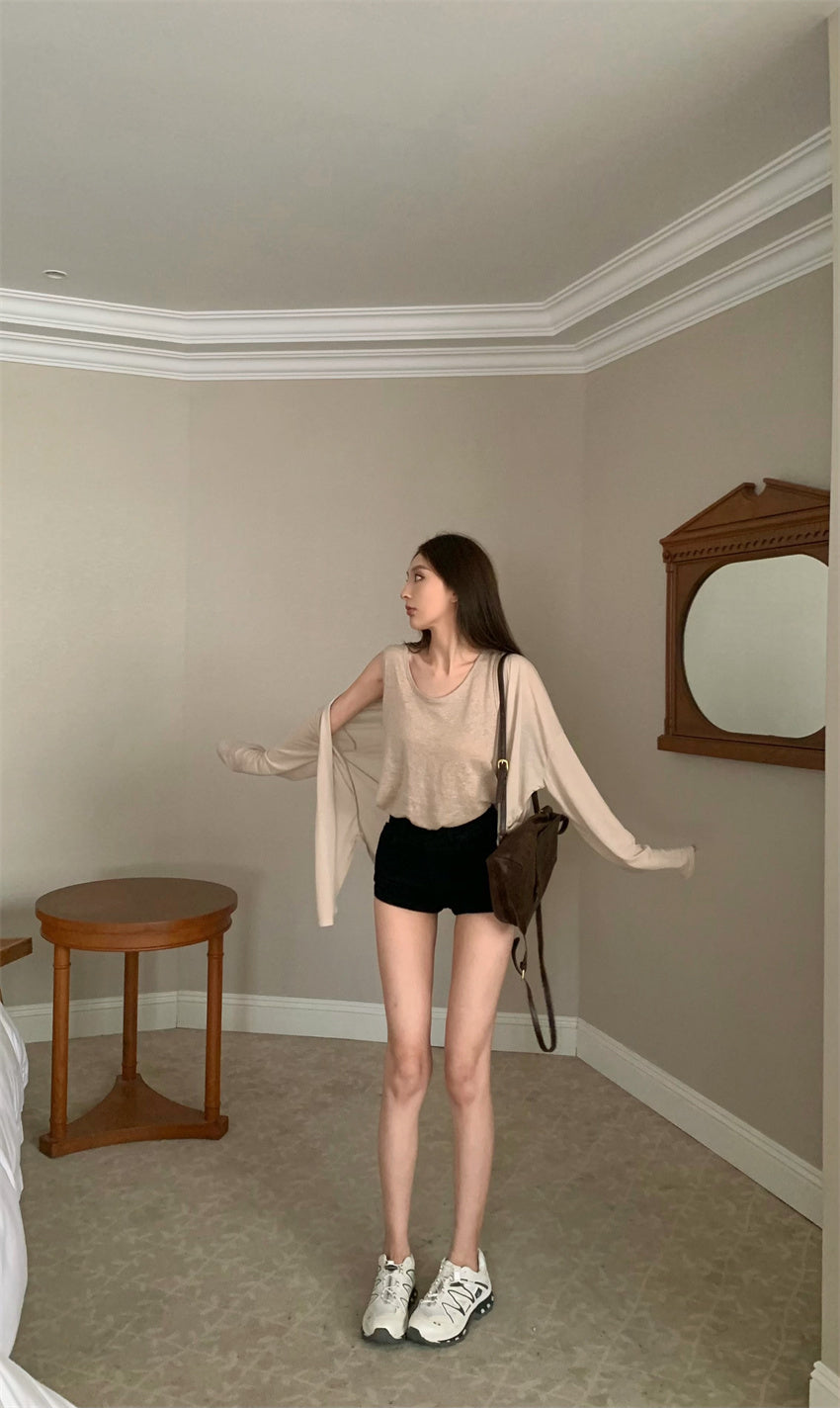 【F60326】實拍美式休閒寬鬆開衫+背心(分開下單)250408