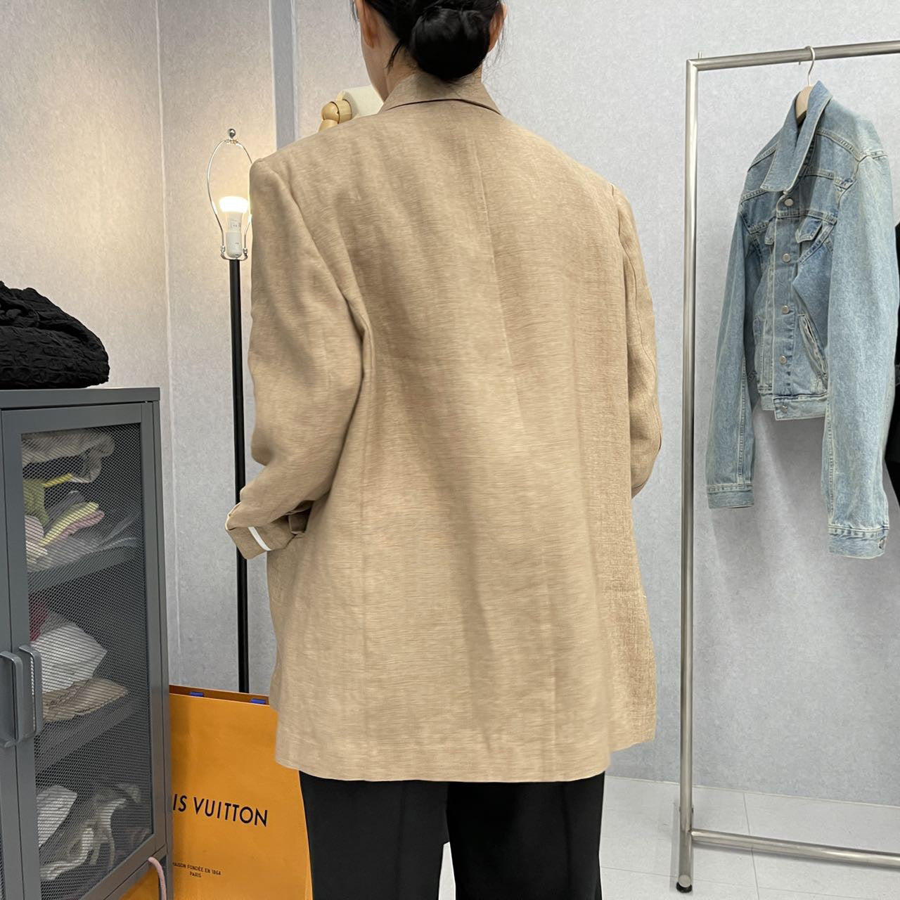 【F01211】實拍早春長袖西服外套+斜口袋設計休閒短褲(分開下單)250113