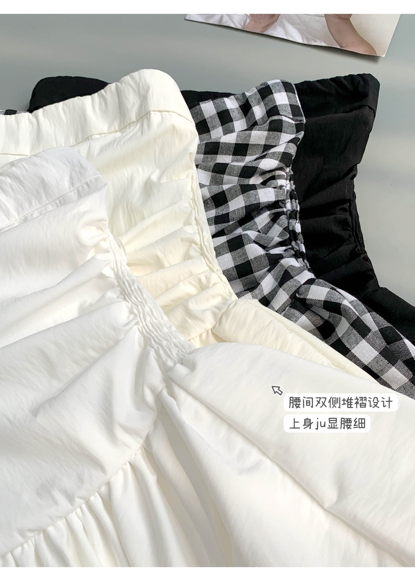 【F60157】實拍早春平口後背鬆緊花苞上衣250218