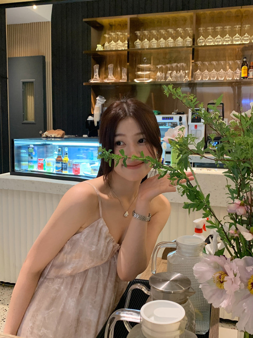 【F60428】實拍復古慵懶度假碎花雪紡長洋裝250609