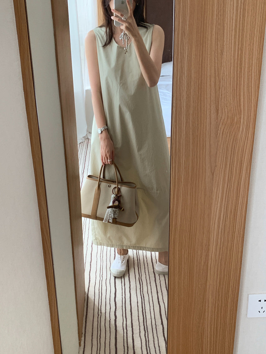 【F60322】實拍日系簡約前後兩穿開叉洋裝250408