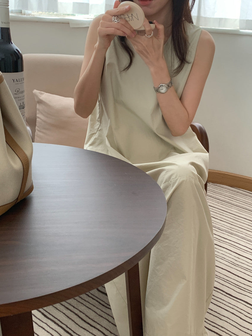 【F60322】實拍日系簡約前後兩穿開叉洋裝250408