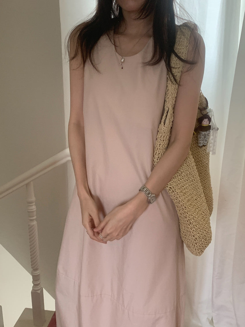 【F60322】實拍日系簡約前後兩穿開叉洋裝250408