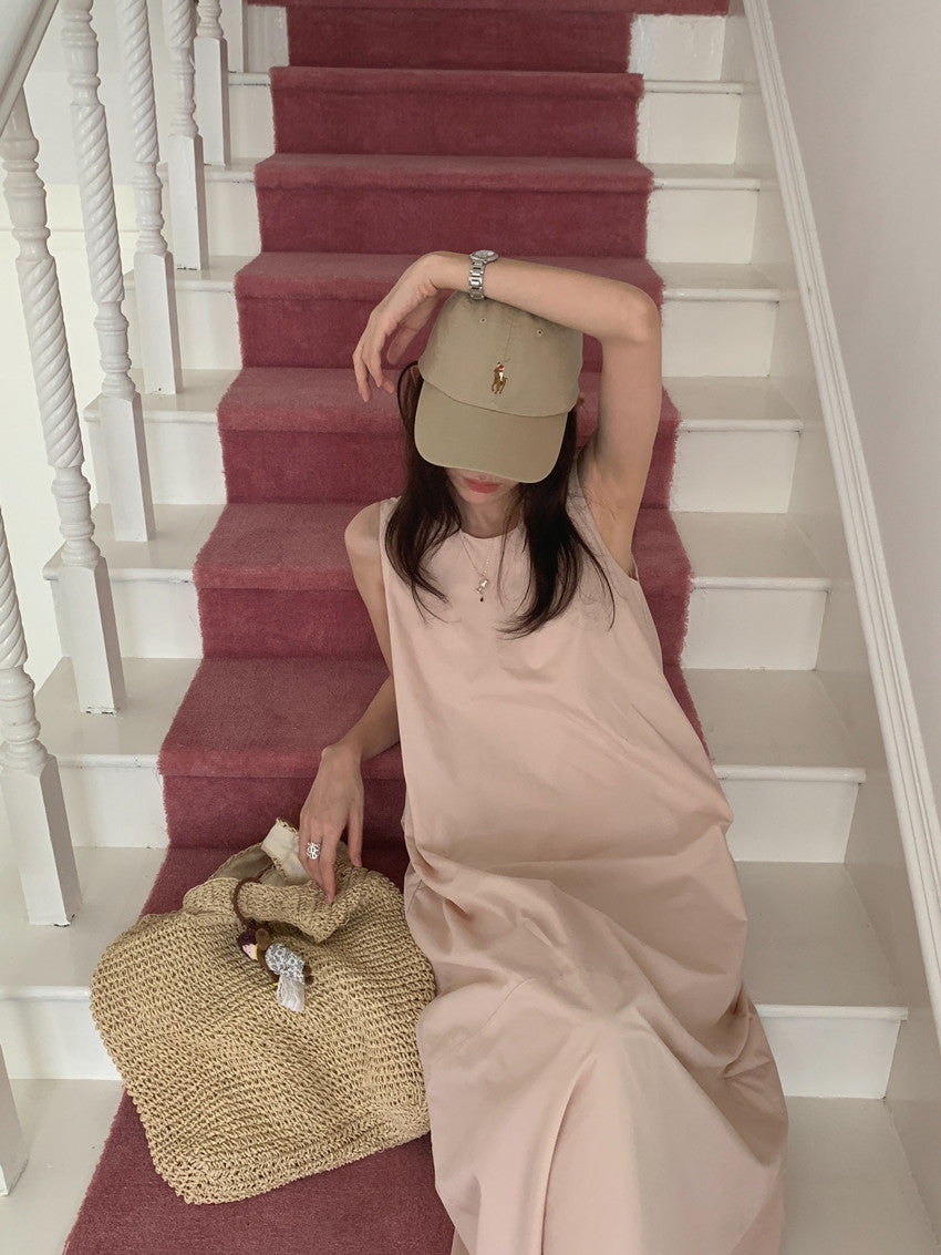 【F60322】實拍日系簡約前後兩穿開叉洋裝250408