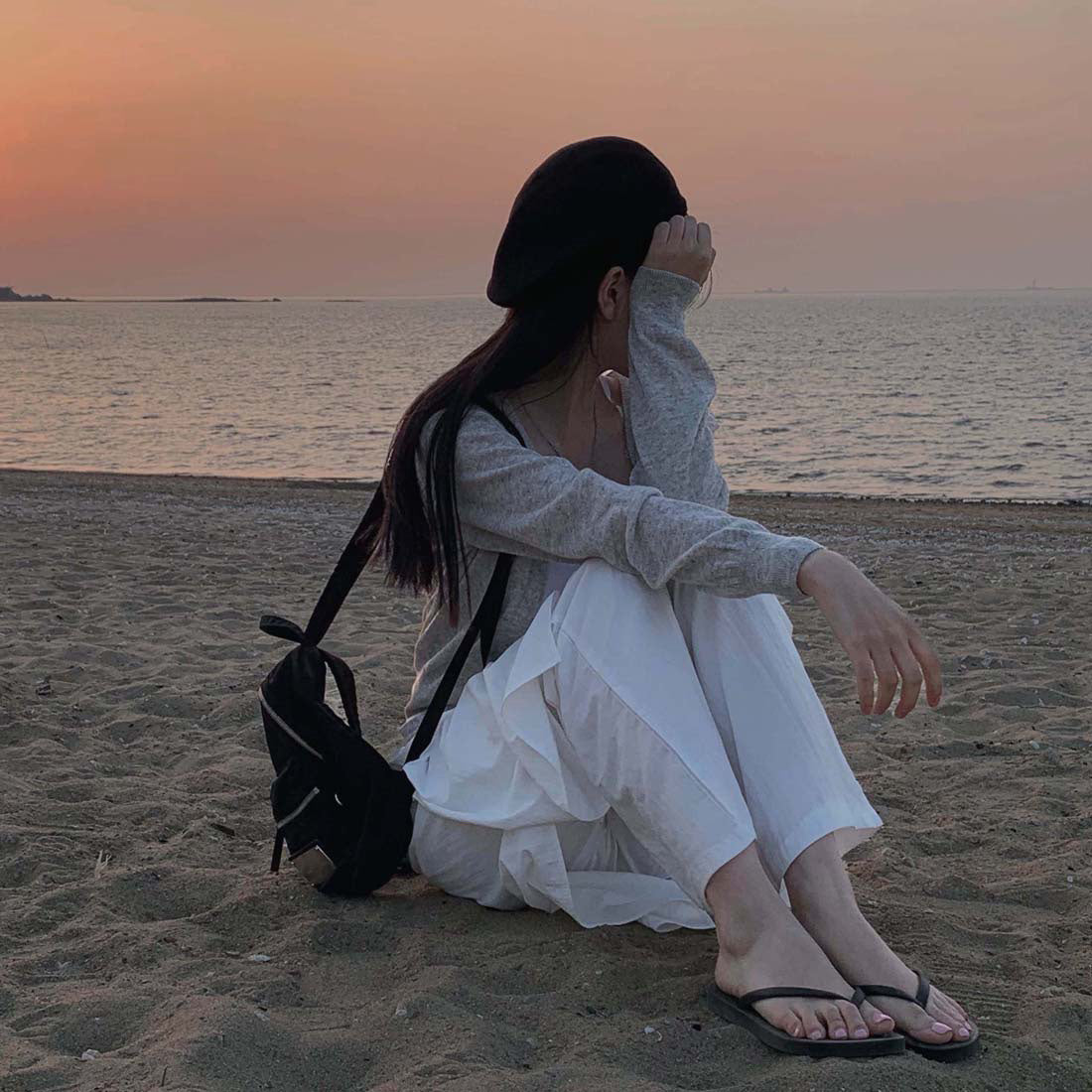 【F032287】韓國小眾設計款裹身圍裙假兩件休閒褲(後鬆緊腰)250311