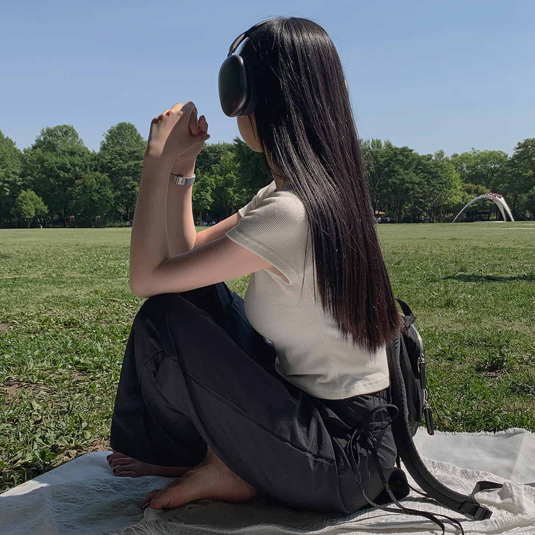 【F032287】韓國小眾設計款裹身圍裙假兩件休閒褲(後鬆緊腰)250311