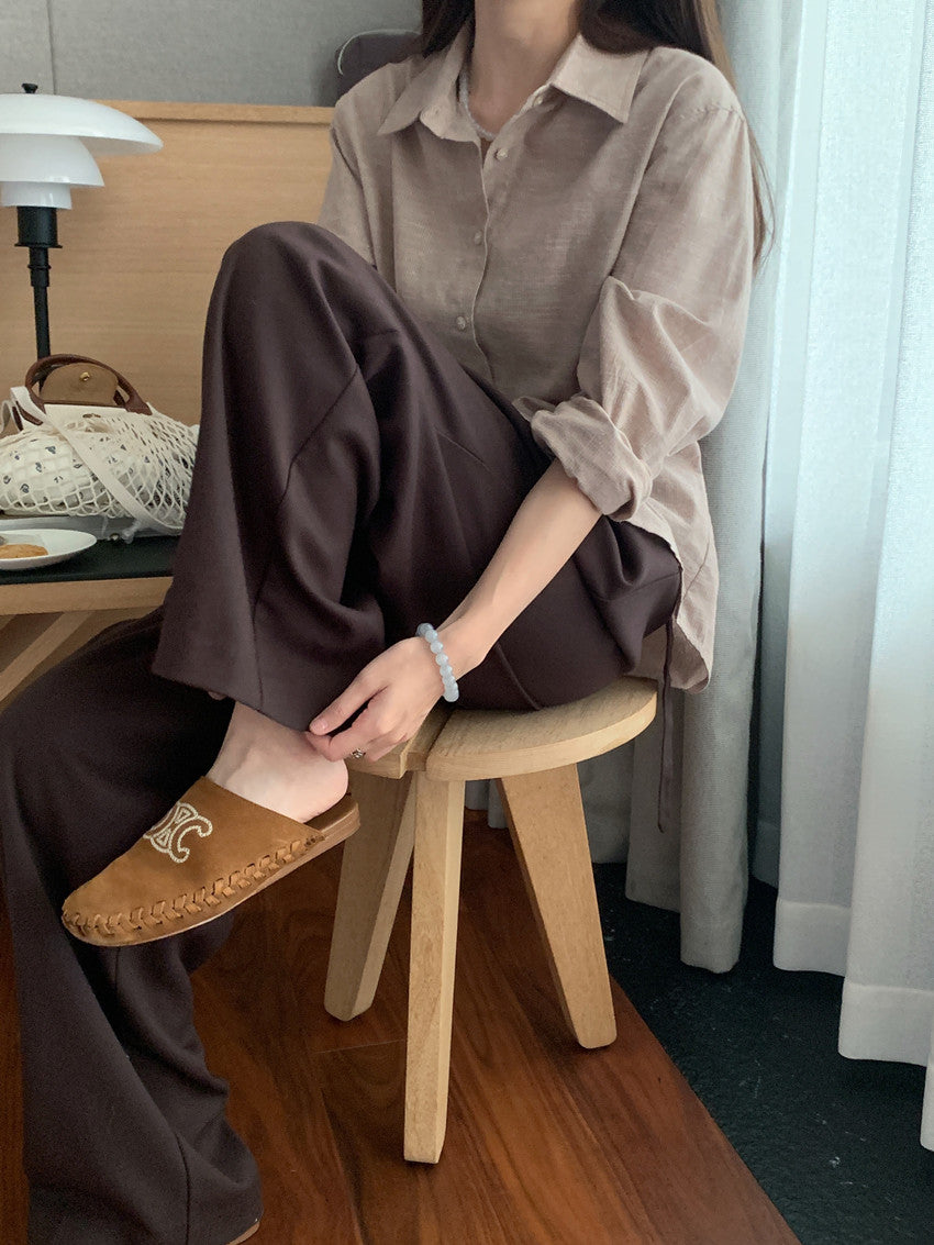 【F60111】實拍早春細條紋寬鬆長袖襯衫250212