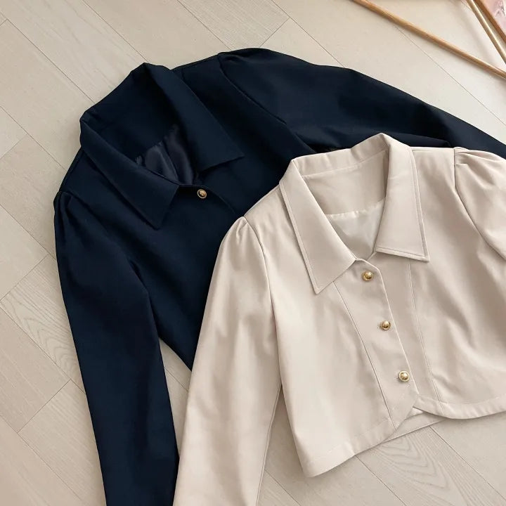 【F60188】韓版春季簡約短版外套250225