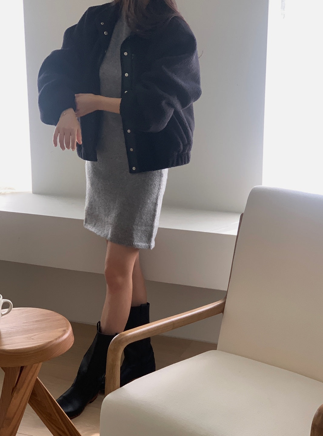 【F01113】顏色超美多色百搭簡約毛絨立領衞衣短外套250106