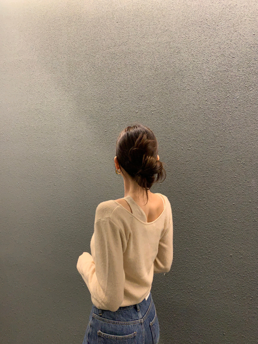 【F01123】韓國早春新款設計假兩件拼接背心性感針織上衣250106