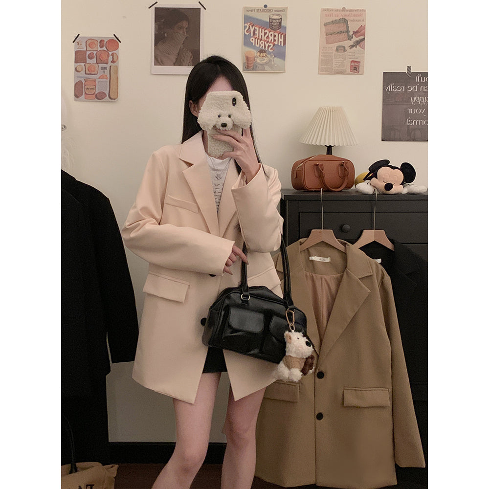 【F60132】實拍S~3XL春季簡約寬鬆西裝外套250212