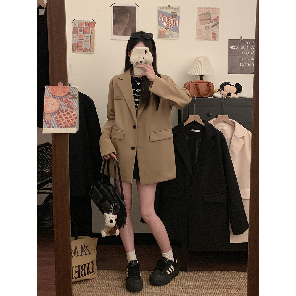 【F60132】實拍S~3XL春季簡約寬鬆西裝外套250212