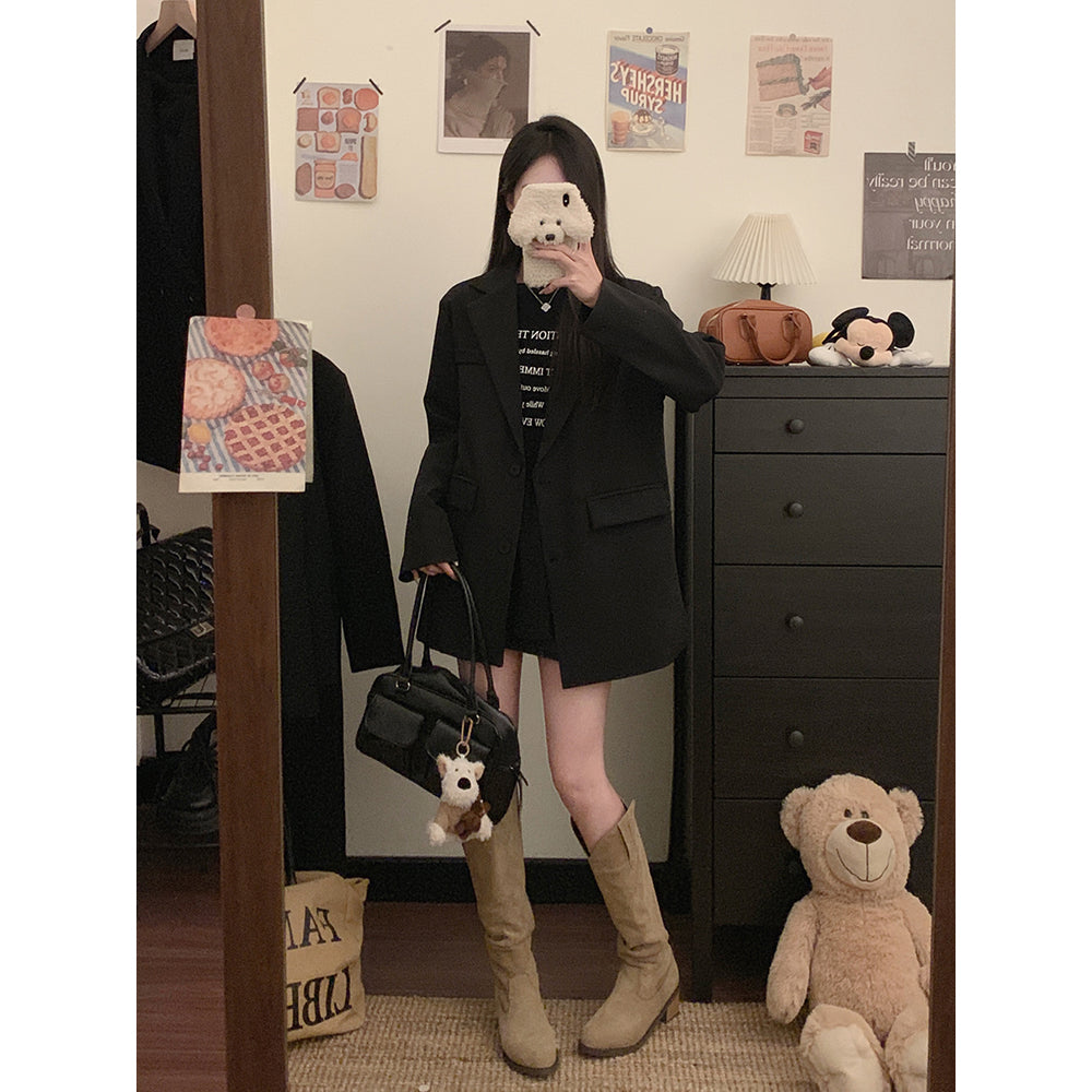 【F60132】實拍S~3XL春季簡約寬鬆西裝外套250212