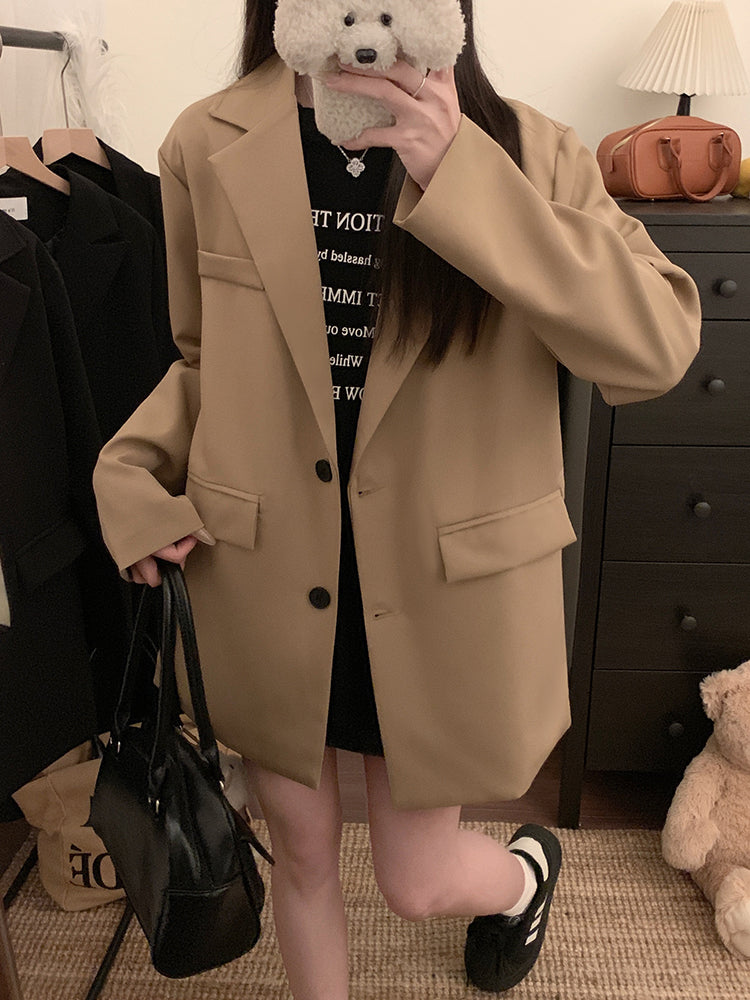 【F60132】實拍S~3XL春季簡約寬鬆西裝外套250212