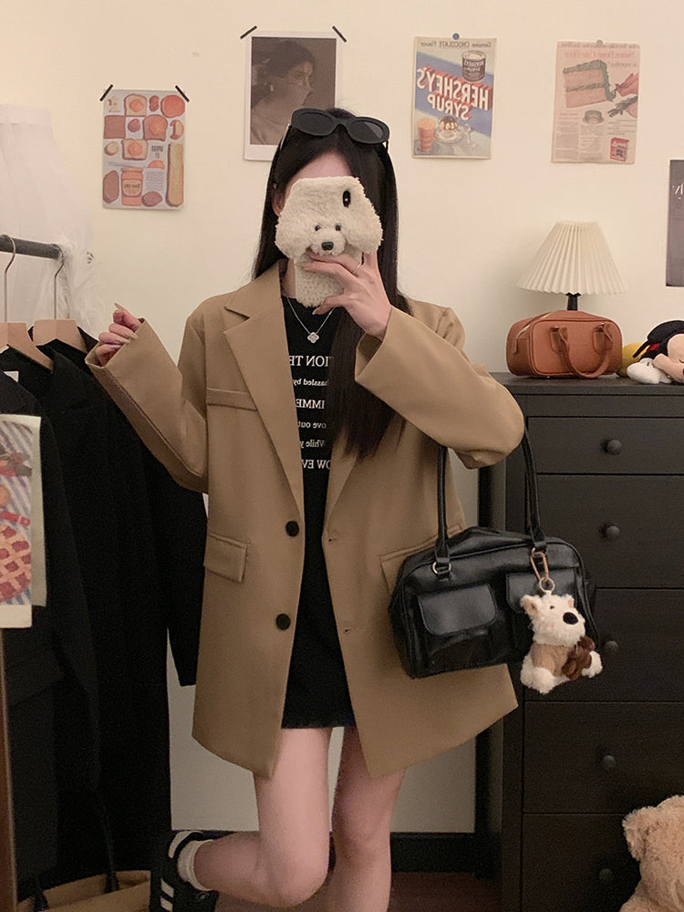 【F60132】實拍S~3XL春季簡約寬鬆西裝外套250212