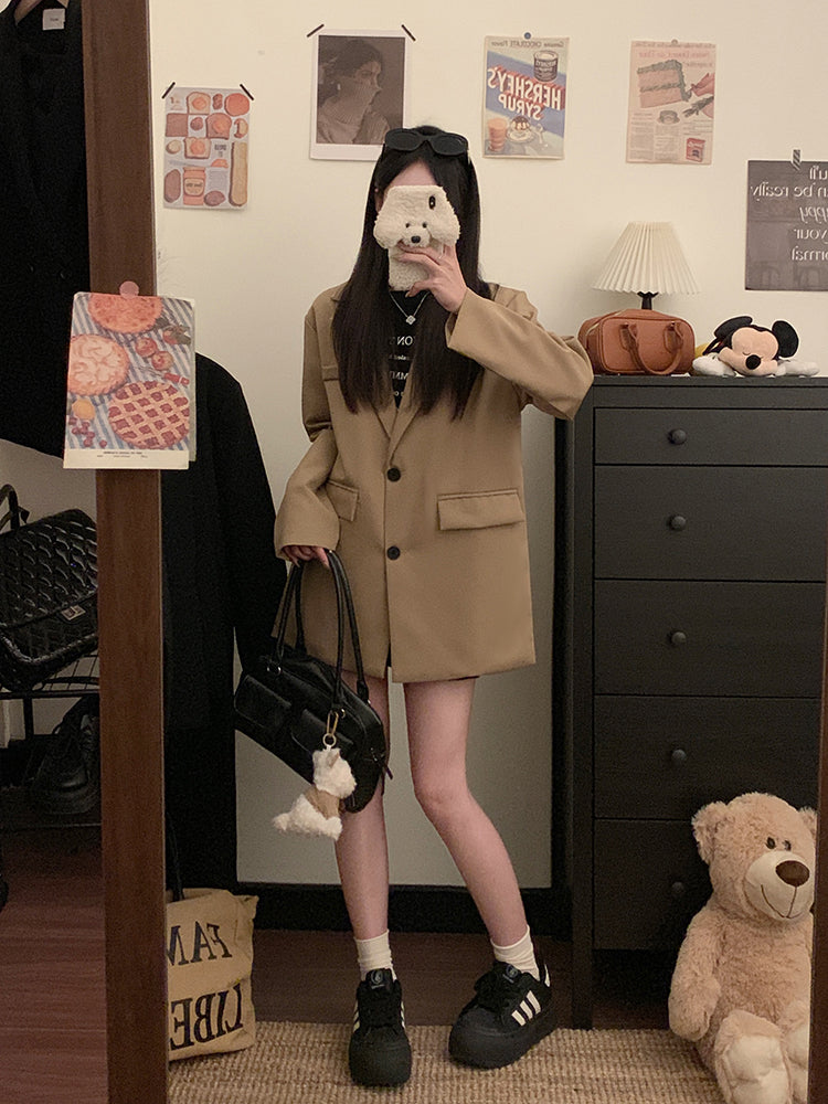 【F60132】實拍S~3XL春季簡約寬鬆西裝外套250212