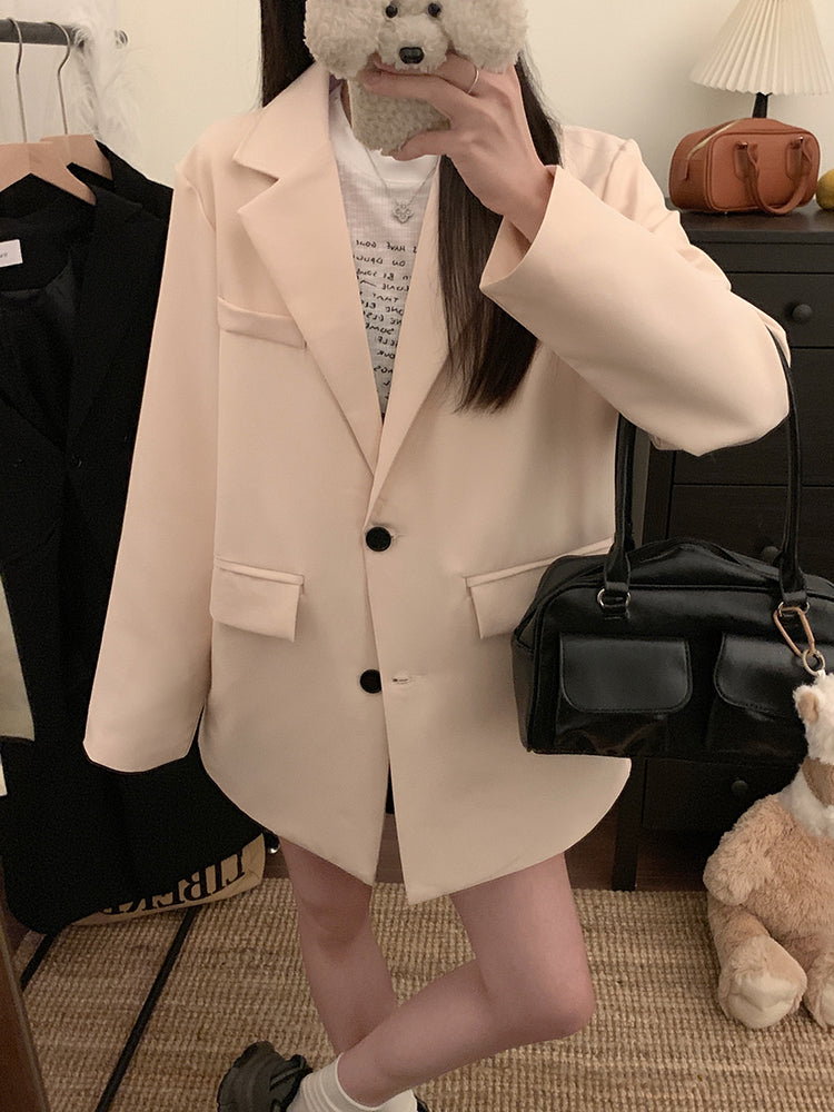 【F60132】實拍S~3XL春季簡約寬鬆西裝外套250212