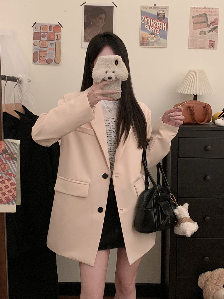 【F60132】實拍S~3XL春季簡約寬鬆西裝外套250212