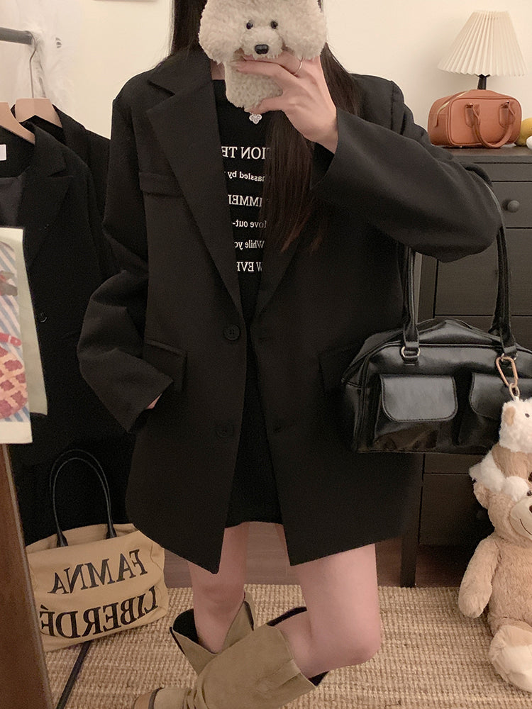 【F60132】實拍S~3XL春季簡約寬鬆西裝外套250212