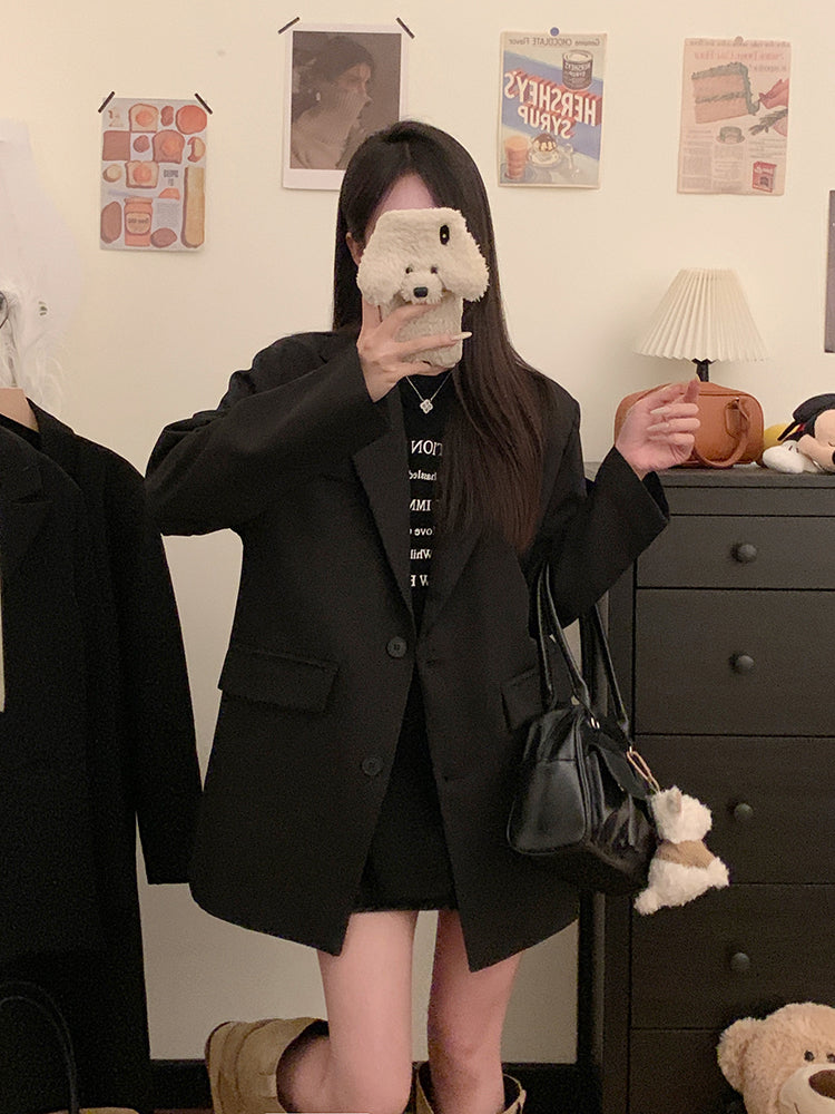 【F60132】實拍S~3XL春季簡約寬鬆西裝外套250212