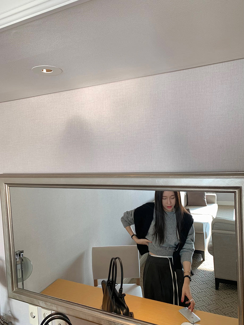 【F60196】韓國復古氣質抽繩繫帶高腰直筒闊腿休閒褲250225