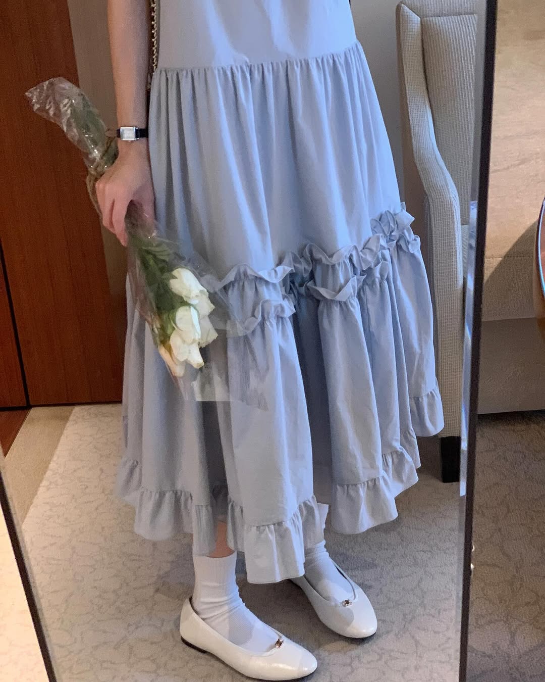 【F60195】韓國氣質休閒寬鬆後背繫帶背心洋裝250225