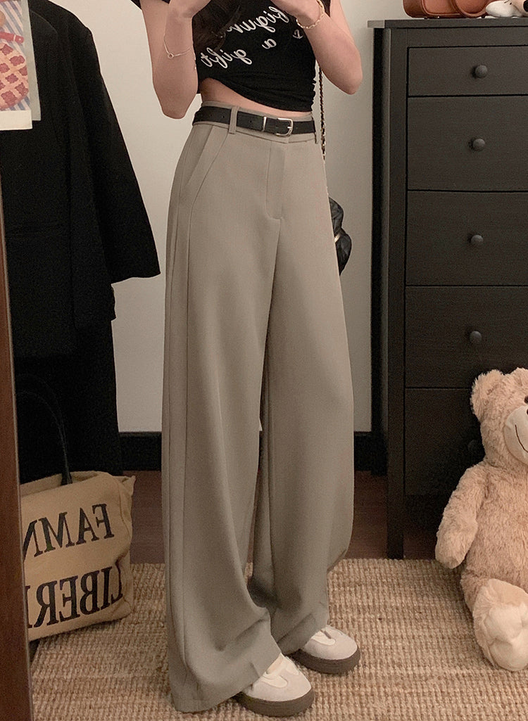 【F60131】實拍S~XL新款寬鬆高腰垂感西裝褲250212