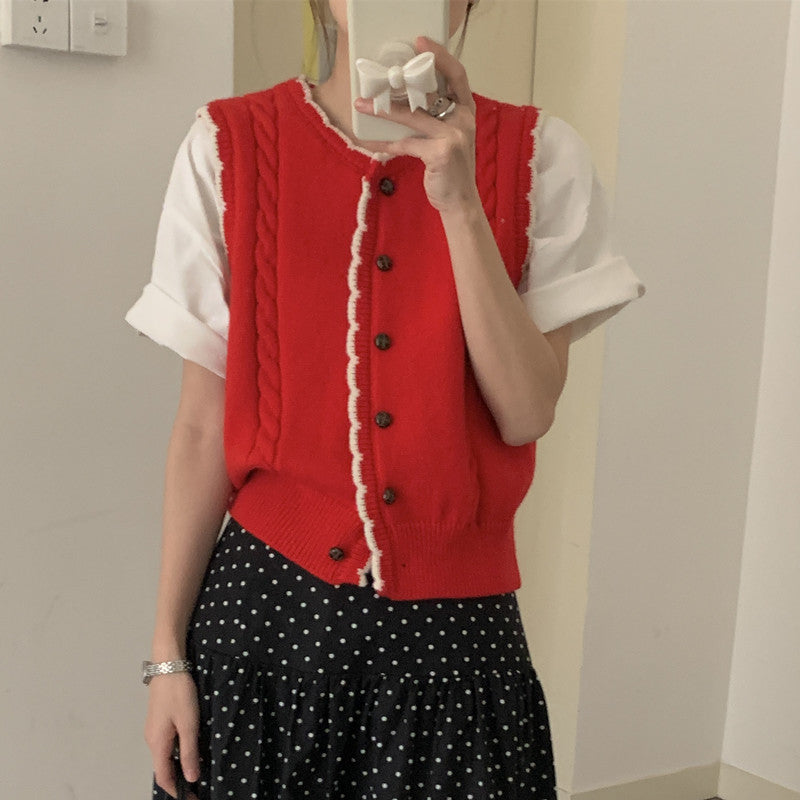 【F60135】實拍早春氣質小香針織背心250212