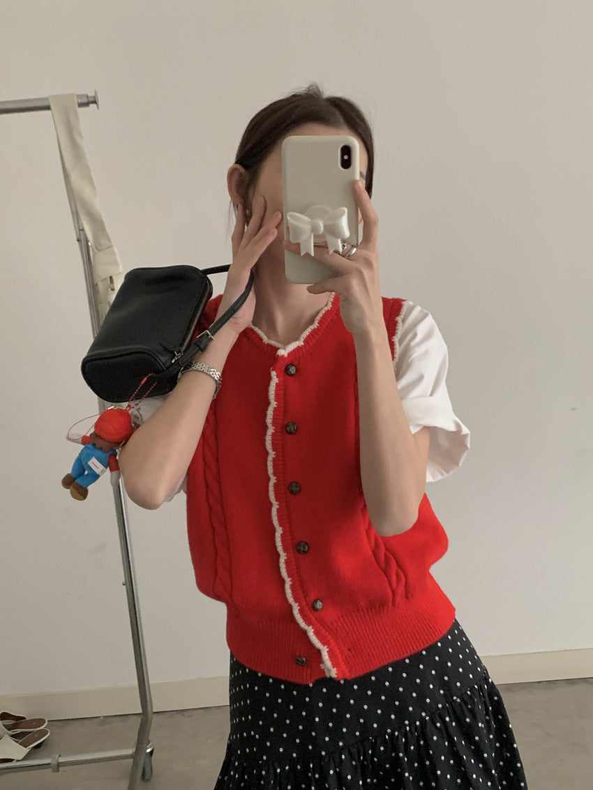 【F60135】實拍早春氣質小香針織背心250212