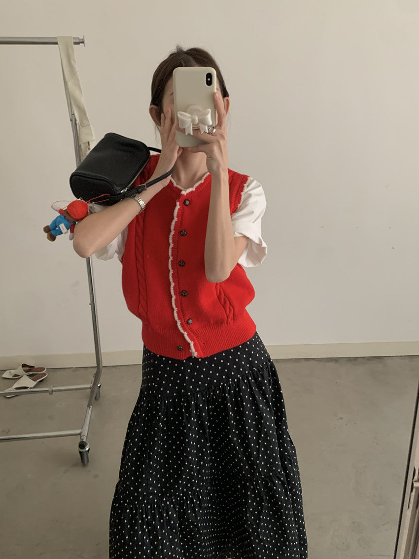 【F60135】實拍早春氣質小香針織背心250212