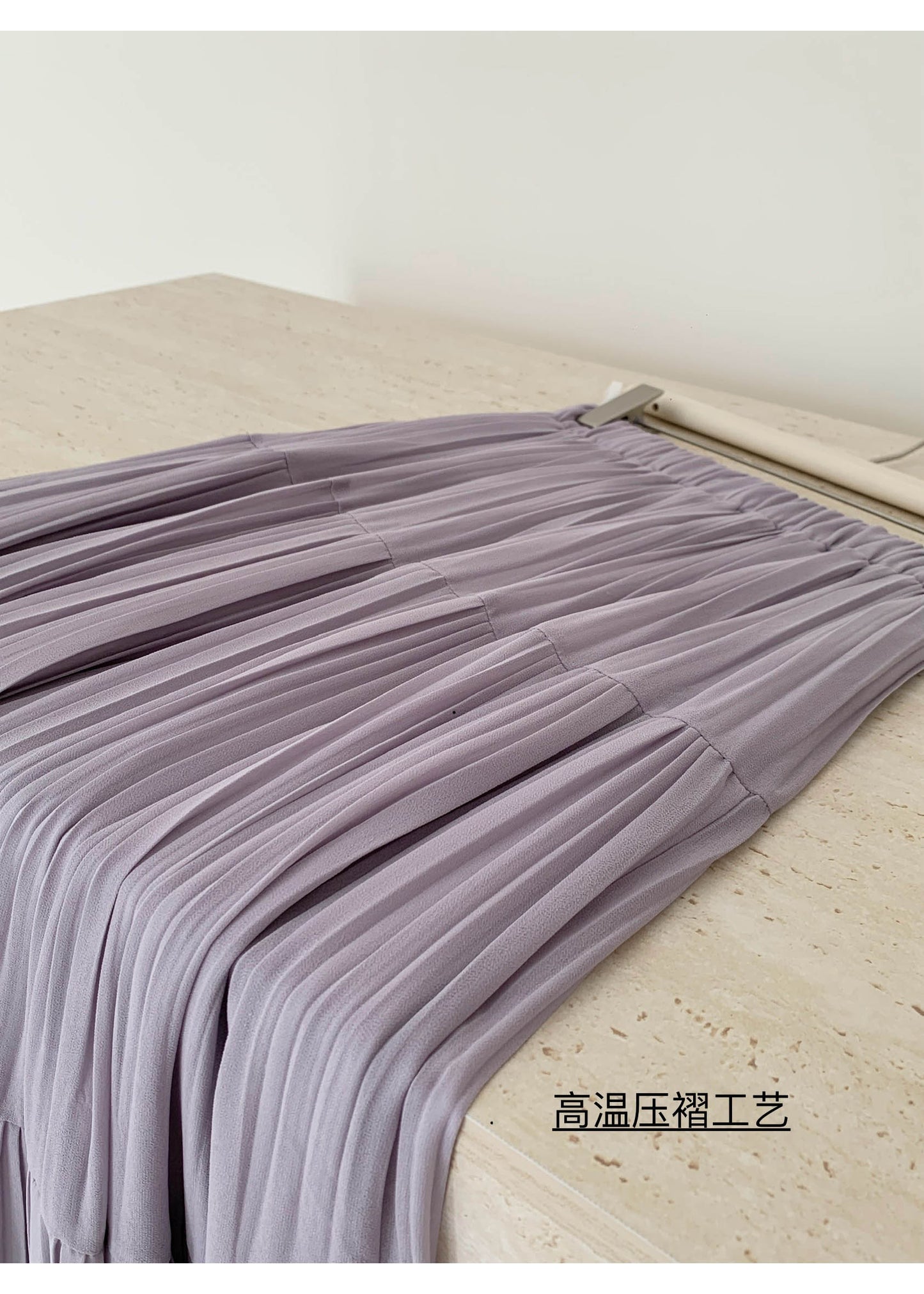 【F60234】實拍仙氣十足的壓褶寬鬆大裙襬雪紡長裙250304