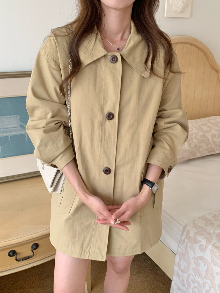 【F60204】實拍慵懶時髦氣質風衣外套250225
