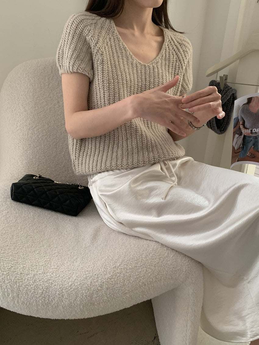 【F60202】實拍法式温柔 舒適感滿滿粗針針織衫250225