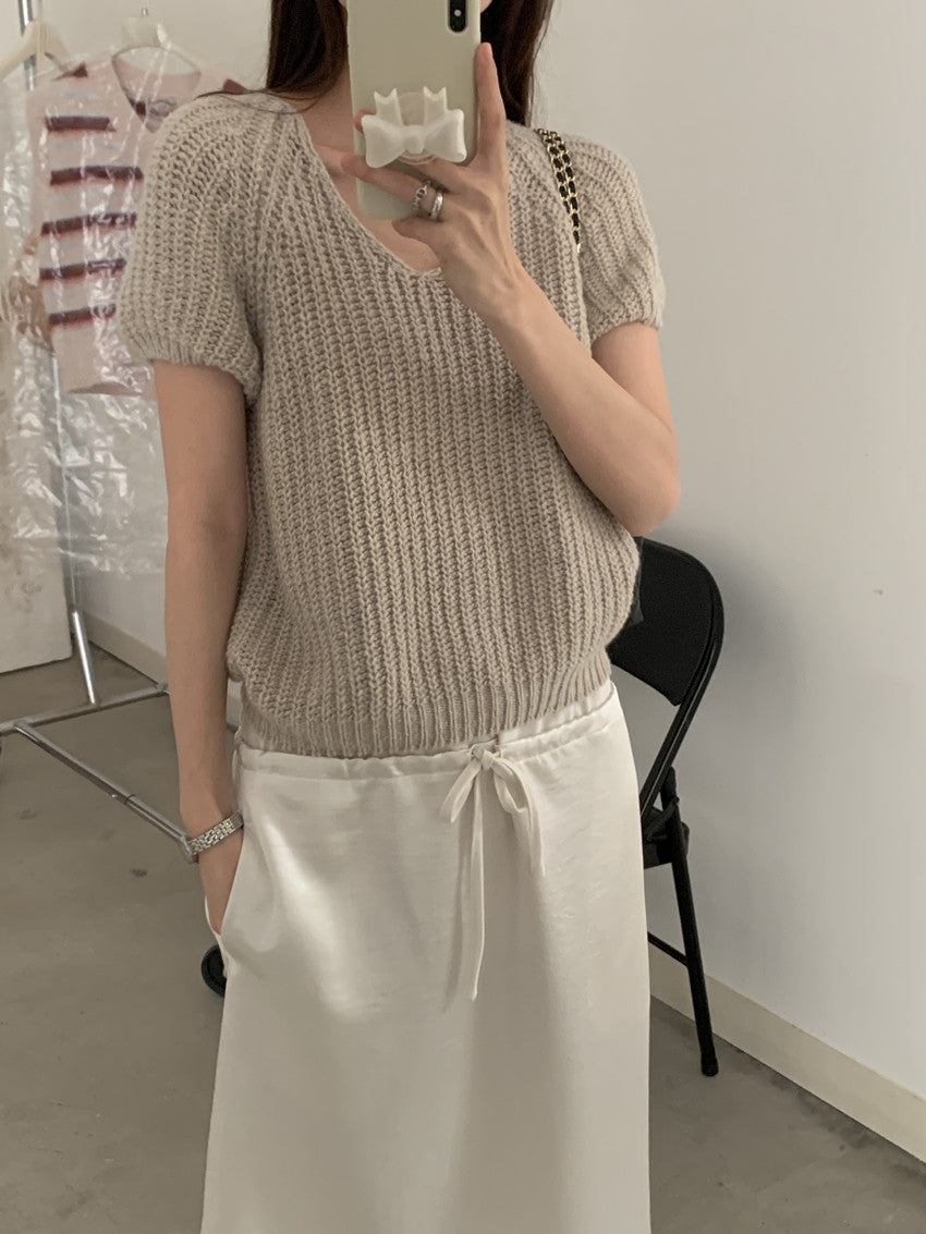 【F60202】實拍法式温柔 舒適感滿滿粗針針織衫250225