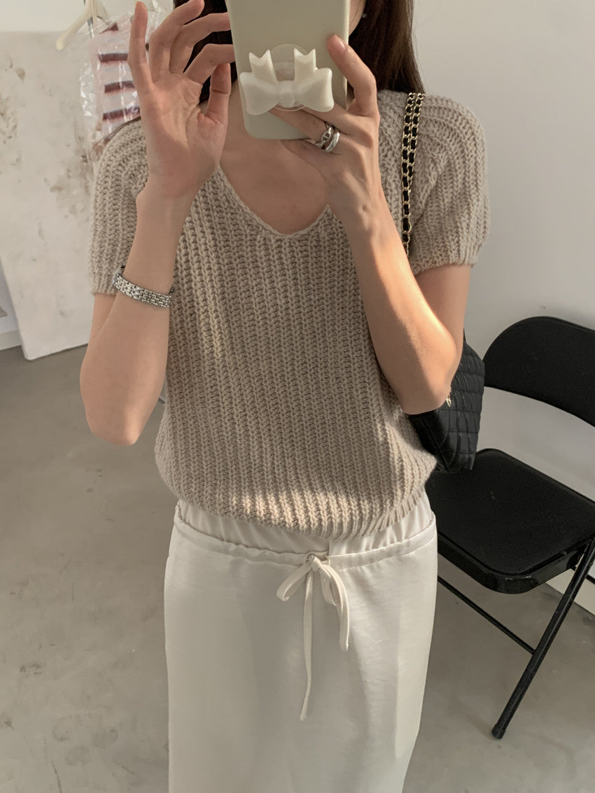 【F60202】實拍法式温柔 舒適感滿滿粗針針織衫250225