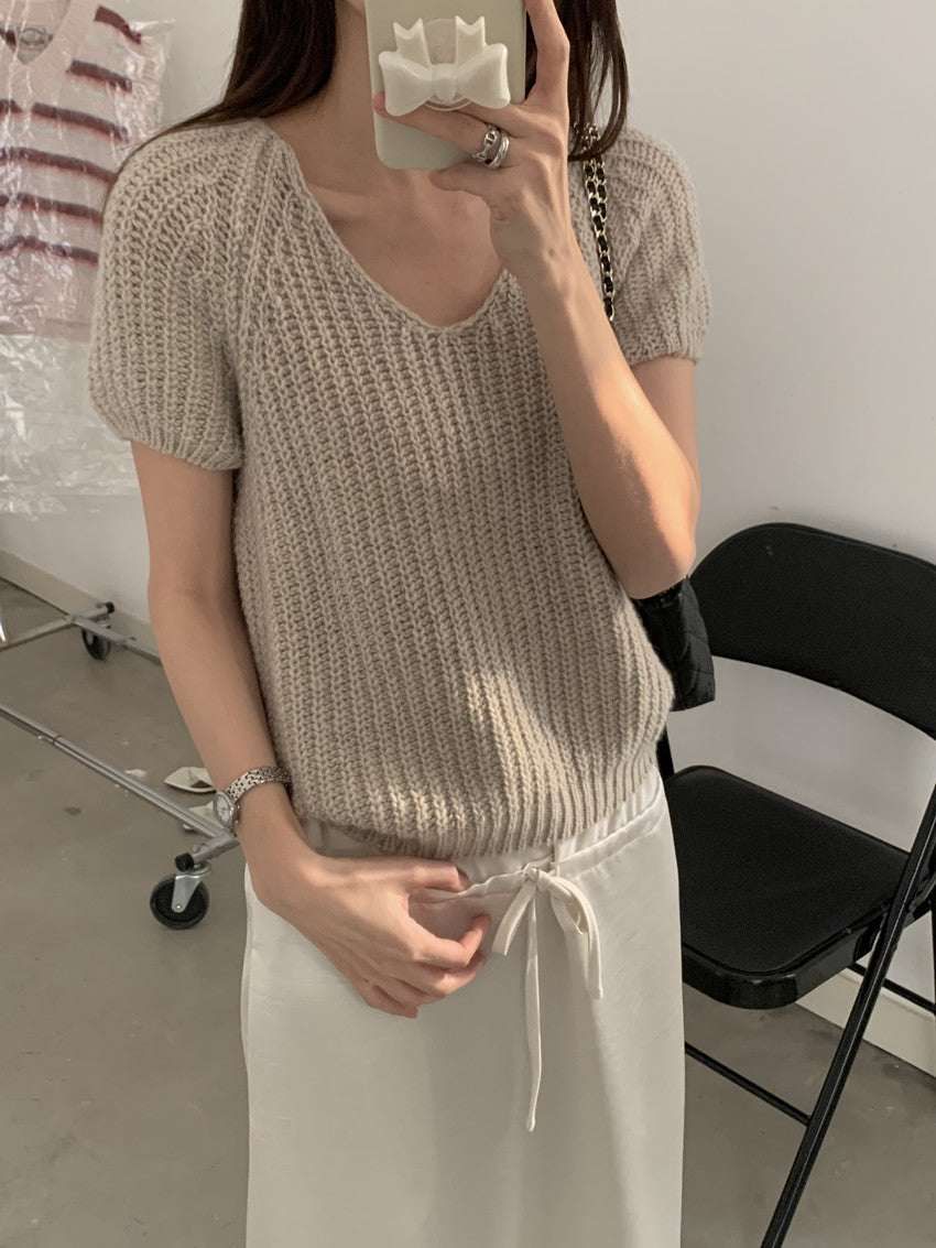 【F60202】實拍法式温柔 舒適感滿滿粗針針織衫250225