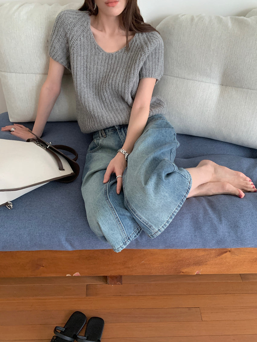 【F60202】實拍法式温柔 舒適感滿滿粗針針織衫250225