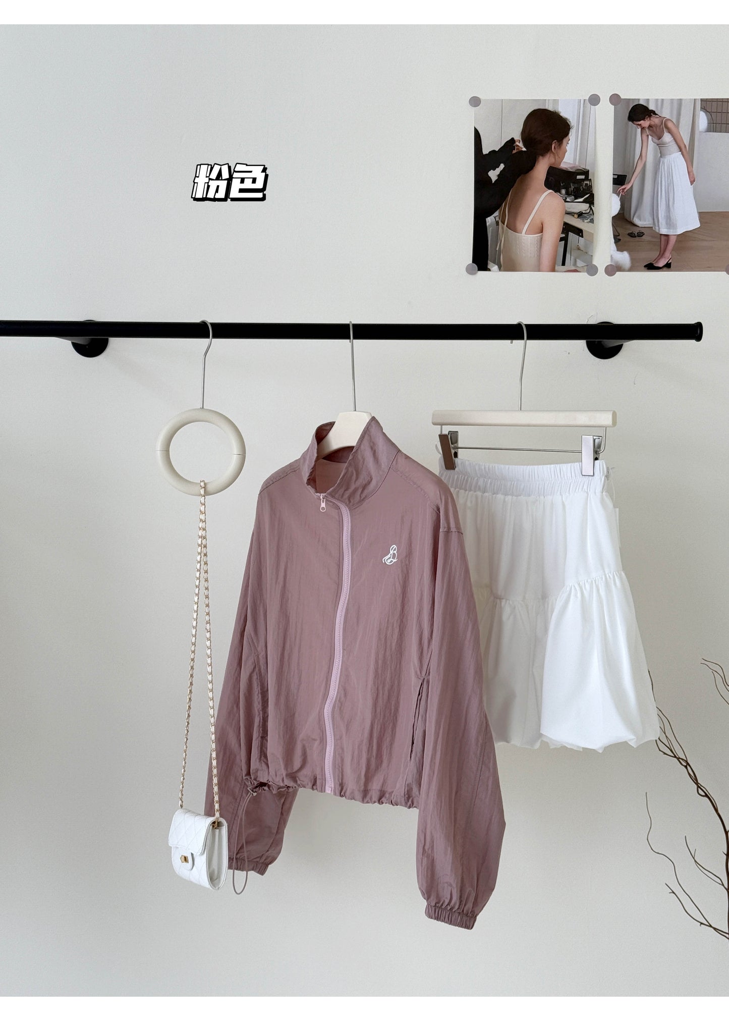 【F60246】實拍春夏必備立領刺繡拉鍊防曬外套250304
